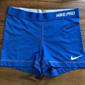 Blue Nike Pro Spandex Shorts Size M